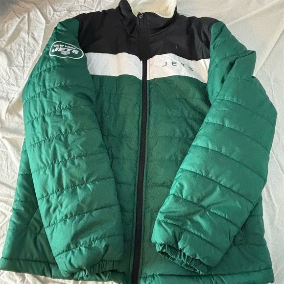 Reebok Other - Retro New York Jets NFL Puffer Jacket Green Men's Large Reebok